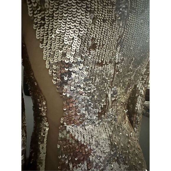 Lovers + Friends Women's Sequin Lux Mini Dress Gold Size Small - Picture 4 of 9